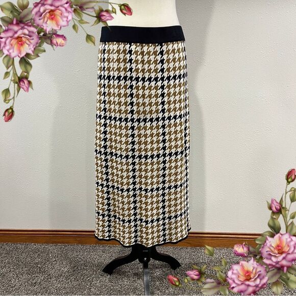 Stylish knit Houndstooth midi Skirt size medium - Picture 1 of 9